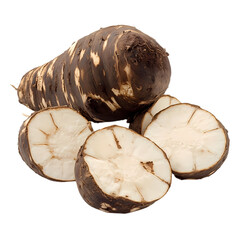 Fresh taro isolated on transparent background