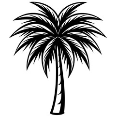 Obraz premium Palm Tree Silhouette Vector Tropical Tree Clipart for Summer, Beach & Travel Projects Editable SVG File High-Resolution And Trusted by Designers Instant Commercial Use