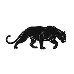 Obraz premium Sleek and Powerful Black Panther Icon: A Stylized Representation of Grace and Strength in Motion