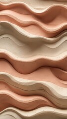 Seamless Beige and Peach Clay Wave Texture