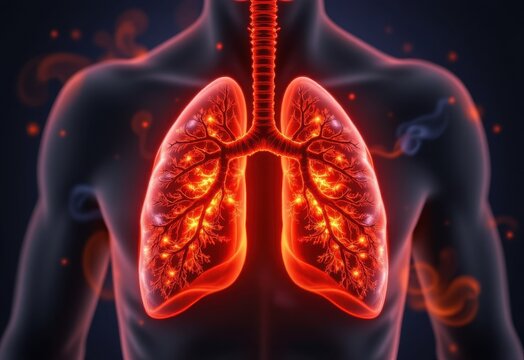 image of lungs showing damage from prolonged exposure to toxic fumes produced by garbage burning facilities