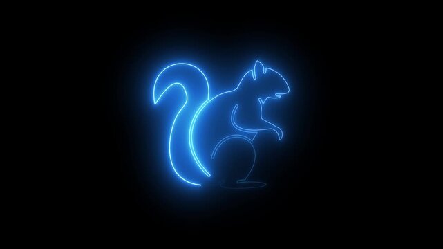 animated squirrel icon with playful design and bushy tail looping motion