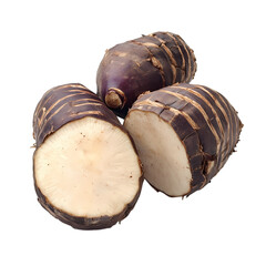 Fresh taro isolated on transparent background