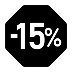 Illustration showing a black discount, sale icon on a white background