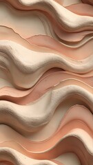 Seamless Beige and Peach Clay Wave Texture