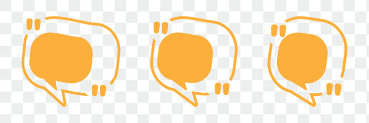 Vector quote box collection for design elements and speech bubbles with yellow color and different shapes