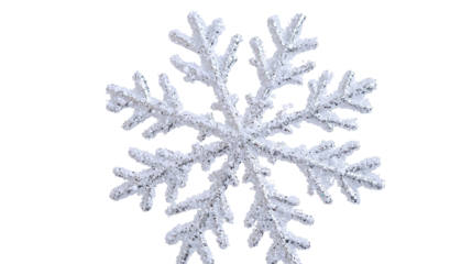 • A Christmas ornament shaped like a snowflake, isolated on white background in HD 