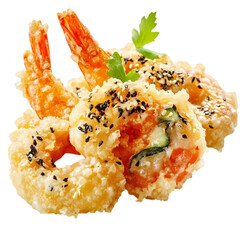 Crispy Shrimp Tempura A Delicious Japanese Dish isolated on transparent background