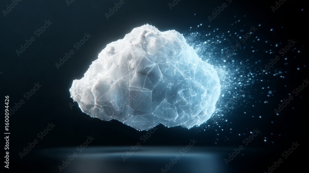 Poster abstract conceptualization of modern internet cloud solutions showcasing global communication access
