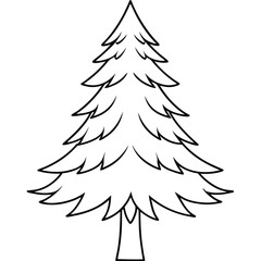 Obraz premium Illustration of a pine tree isolated on transparent background