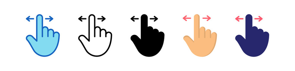 Swipe Multiple Style Icon Set Collection.  