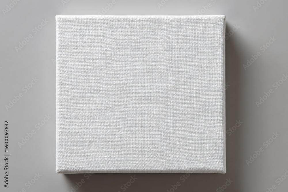 Poster empty white square s on a plain gray background for art display or painting preparation in a minimal
