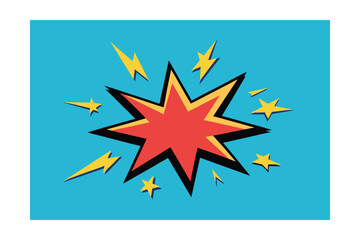 Retro Comic Burst Light Blue Background Star Cluster