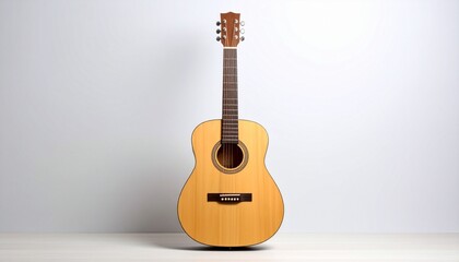 Obraz premium Strings of Serenity: Acoustic Craft in Natural Wood