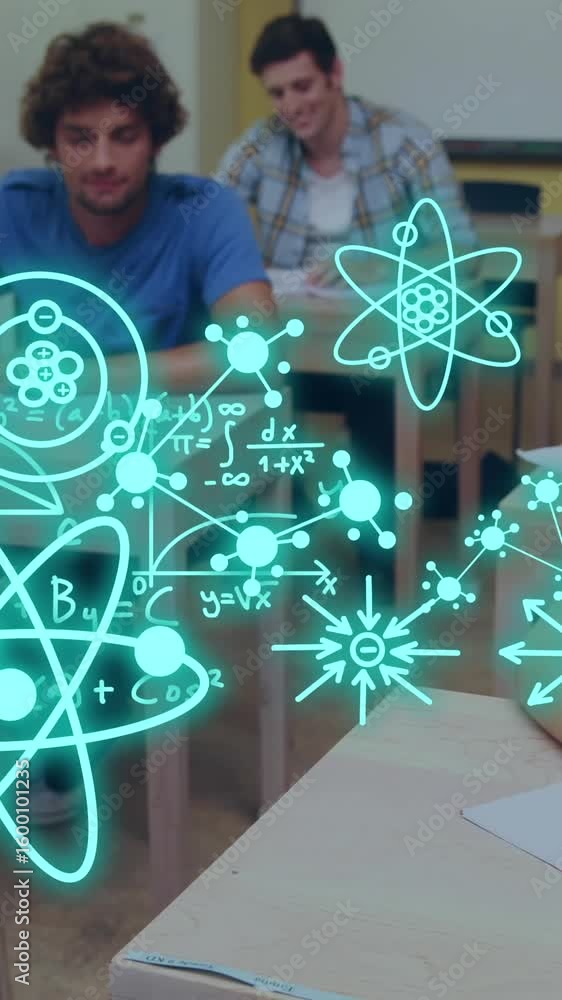Poster animation of molecules and data processing over diverse students
