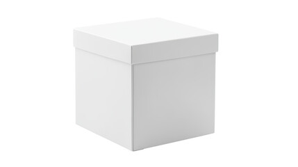 Blank white square gift box.