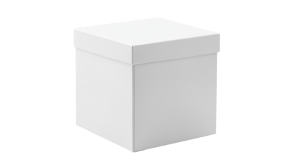 Blank white square gift box.