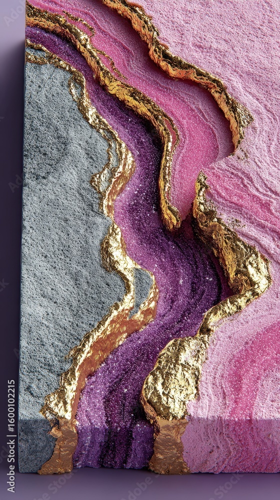 Poster abstract artistic composition with a unique texture and a striking color palette, creating a visuall