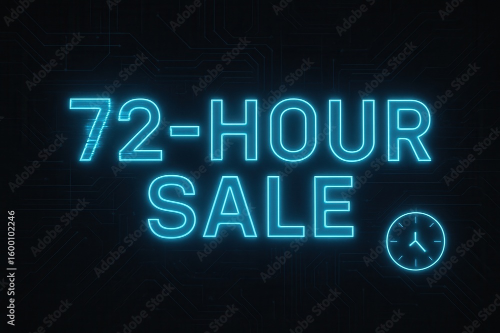 Poster neon-style text displaying 