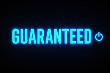 Obraz premium Bright neon-style blue text displaying the word 