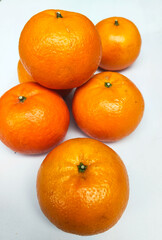 Close-Up of Fresh Citrus Fruits Isolated on White