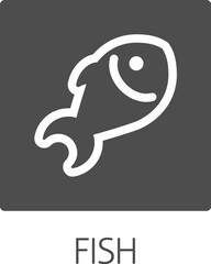 A fish seafood food icon concept. Possibly an icon for the allergen or allergy.