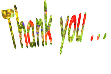 Gratitude inscription Thank you from red poppy flowers on white