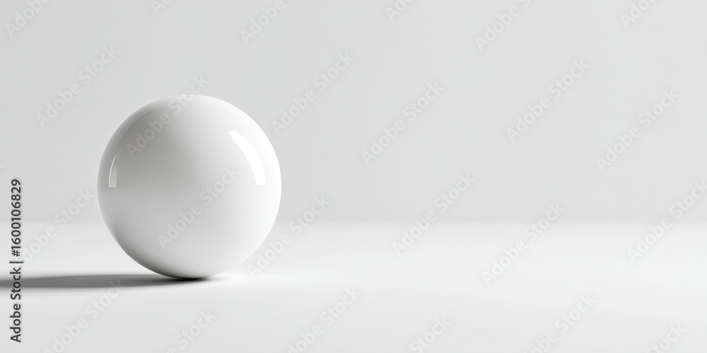 Poster a minimalist image featuring a smooth, spherical shape with shadows