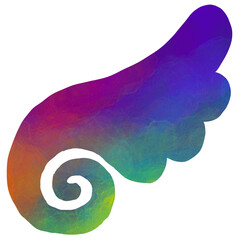 Magical rainbow shading wing