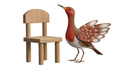 Isolated Bird and Chair