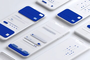 A clean and futuristic digital wallet interface on a white background
