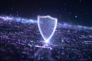 A conceptual data privacy shield made of holographic light
