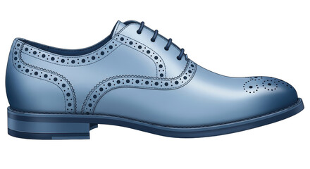 Isolated Blue Oxford Shoe