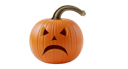 Isolated Halloween Jack O'Lantern with Grumpy Face