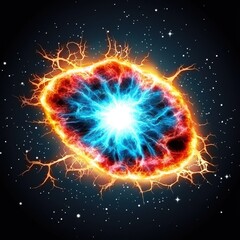 Fiery Cosmic Energy Burst Abstract Plasma Explosion in Space