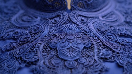 Close-up ornate blue lace
