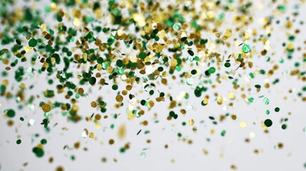 Gold and green glitter confetti