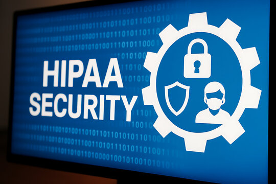 HIPAA, HIPAA Security, cybersecurity in healthcare, healthcare data protection, digital health security, HIPAA compliance, medical cybersecurity, patient data security, digital lock icon, shield icon,