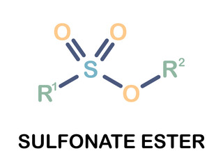 Chemical structure of sulfonate ester molecule.