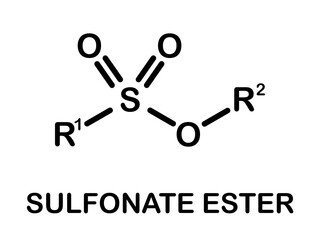 Chemical structure of sulfonate ester molecule.