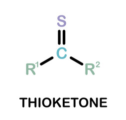 Chemical formula of thioketone or thiones.