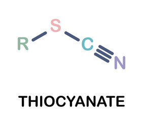 Chemical formula of thiocyanate molecule.