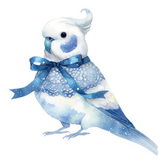 Obraz premium PNG A parrot illustration parakeet winter.