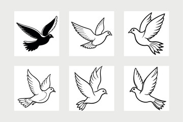 Flying dove vector illustration.
