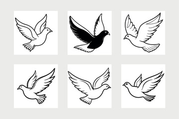 Flying dove vector illustration.
