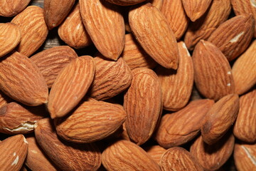 Close-Up of Almonds Showing Texture, Wrinkles, and Natural Form