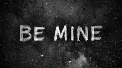 Romantic message on starry night sky