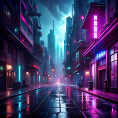 night city street scene