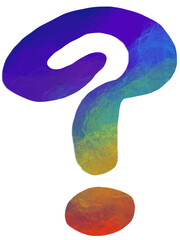 question mark rainbow color