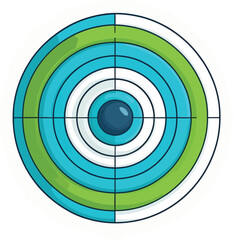 Stylized Target Illustration Concentric Circles Of Varying Sizes And Tones Of Blue Green And White Create A Visual Representation Of A Target Rendered In A Simple Flat Vector Art Style